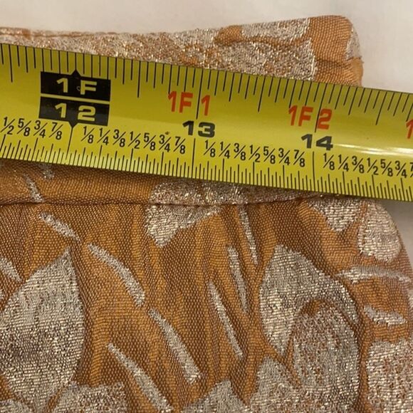 Talbots Pencil Skirt Womens Size 6P Copper Metallic Gold Brocade Cocktail - Picture 7 of 9